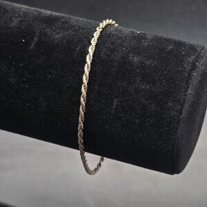Sterling Silver Twisted Rope Chain Bracelet 925 Italy